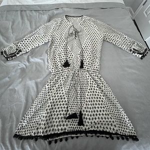 Talitha Moroccan Jaya Print Pompom Silk Print Swim Suit Cover-Up